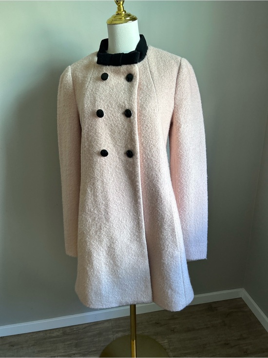 Vero Moda Jackets & Blazers - Wool Blend pale pink Coat Black bow Collar feminine girly classy fall fancy